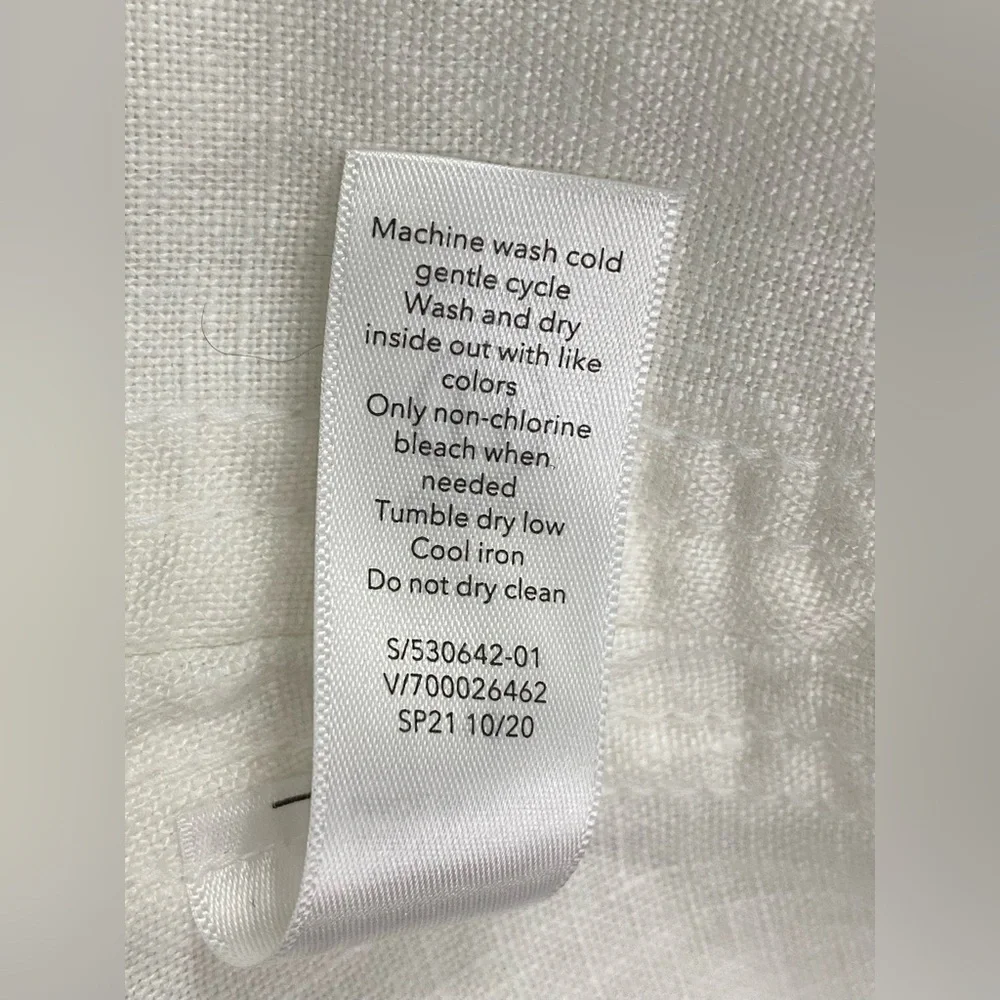 Athleta White Linen 100% Drawstring Cabo Joggers with Zip Pockets Size 10